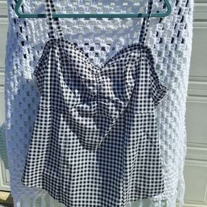 NWT Torrid Size 2 black and white gingham print cami tank